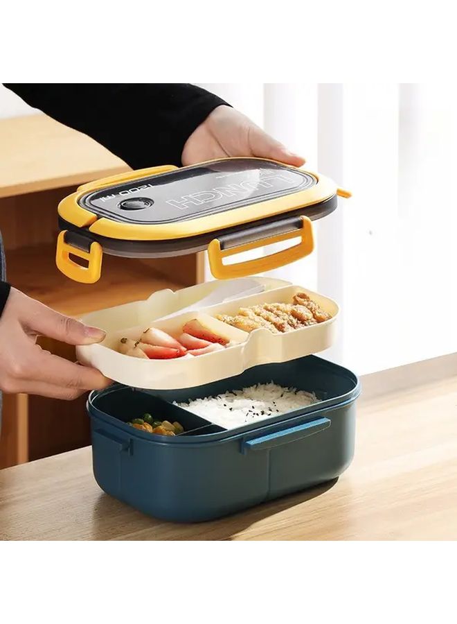 Green Microwave Safe Thermal Lunch Box 3 Compartment Leakproof Insulated For Office School Travel - Image 1